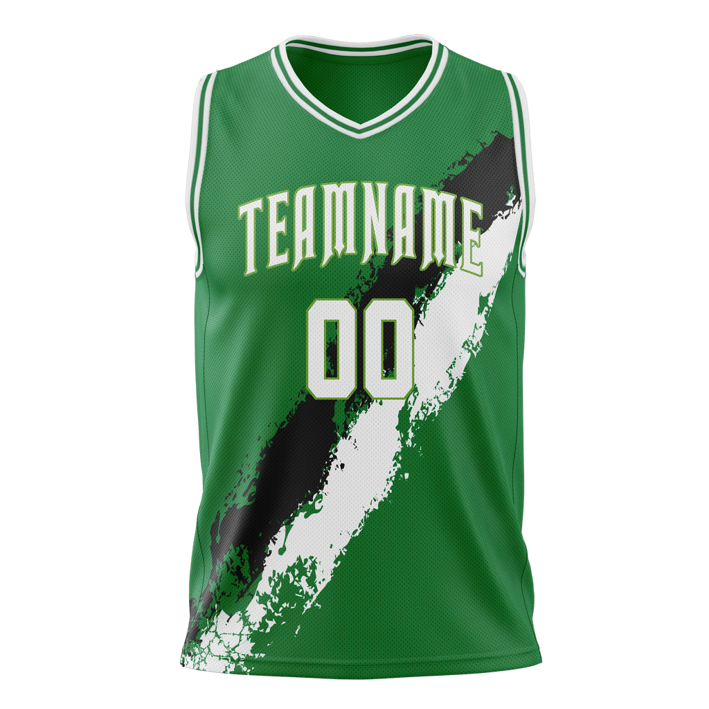 Custom Team Design Green & Black Colors Design Sports Basketball Jersey BS00BC041401