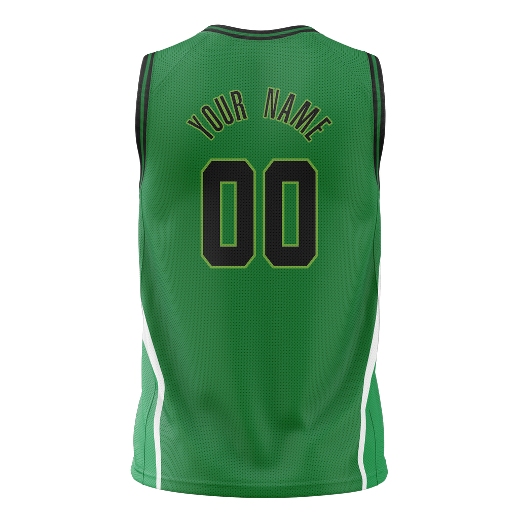 Custom Team Design Green & White Colors Design Sports Basketball Jersey BS00BC071402