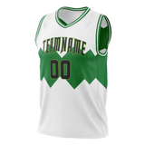 Custom Team Design White & Green Colors Design Sports Basketball Jersey BS00BC100214