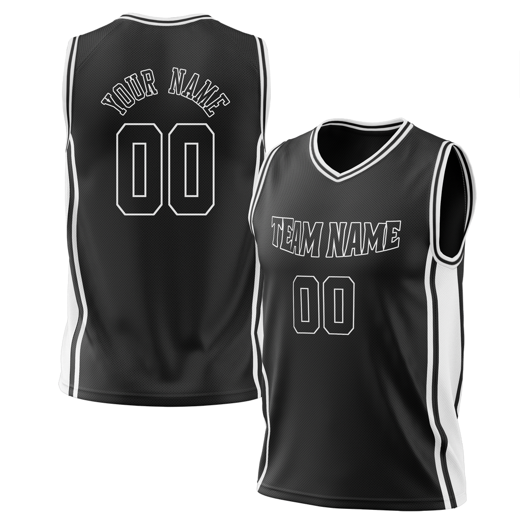 Custom Team Design Black & White Colors Design Sports Basketball Jersey BS00BN030102