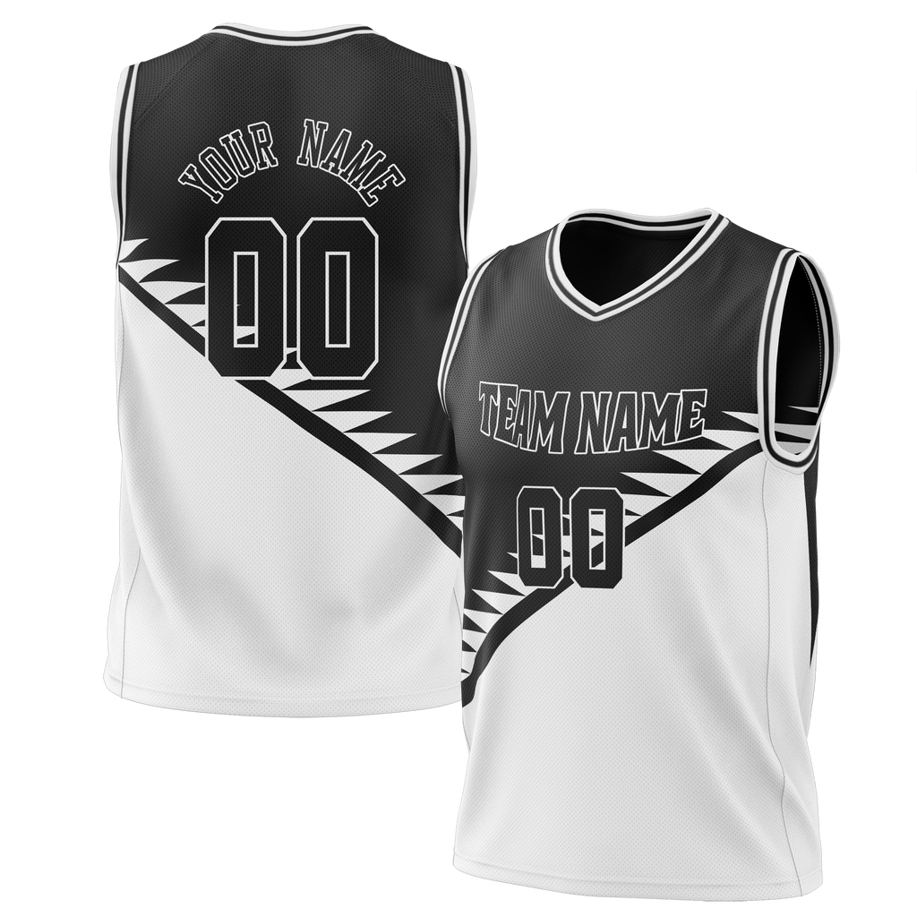 Custom Team Design Black & White Colors Design Sports Basketball Jersey BS00BN080102
