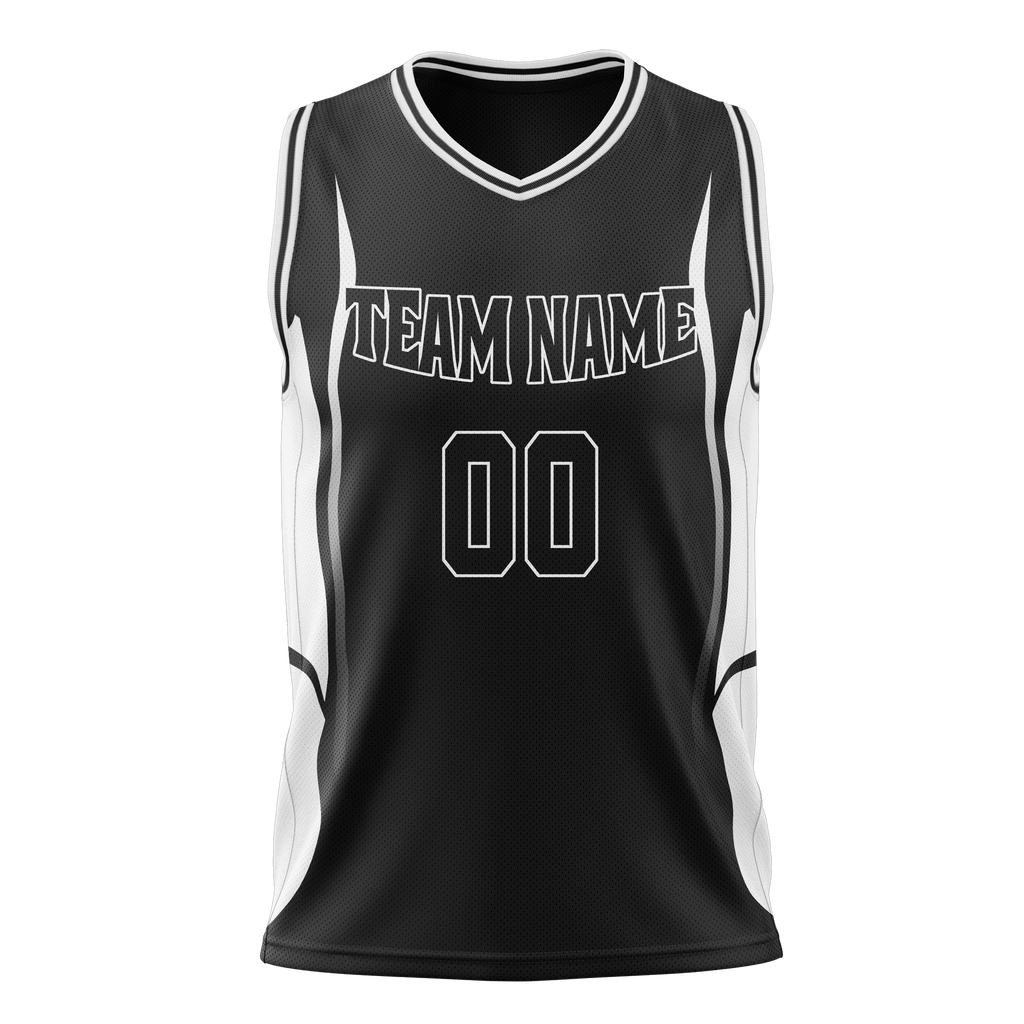 Custom Team Design Black & White Colors Design Sports Basketball Jersey BS00BN100102