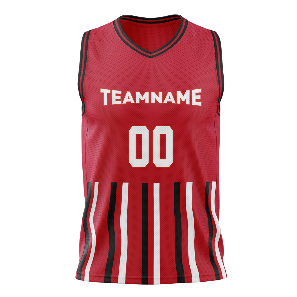Custom Team Design Red & White Colors Design Sports Basketball Jersey BS00CB070902