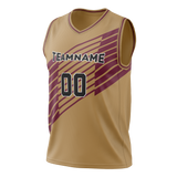 Custom Team Design Cream & Maroon Colors Design Sports Basketball Jersey BS00CC030508