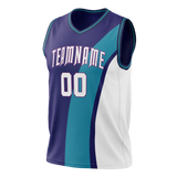 Custom Team Design Purple & Royal Blue Colors Design Sports Basketball Jersey BS00CH012319