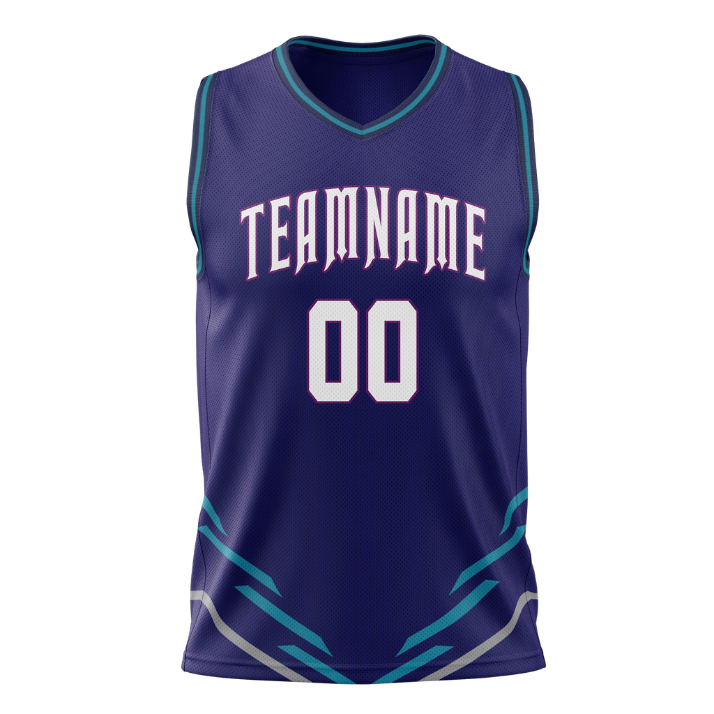 Custom Team Design Purple & Royal Blue Colors Design Sports Basketball Jersey BS00CH062319