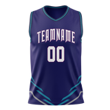 Custom Team Design Purple & Royal Blue Colors Design Sports Basketball Jersey BS00CH062319