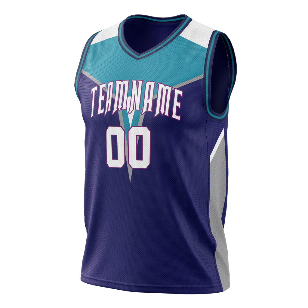 Custom Team Design Purple & Royal Blue Colors Design Sports Basketball Jersey BS00CH072319