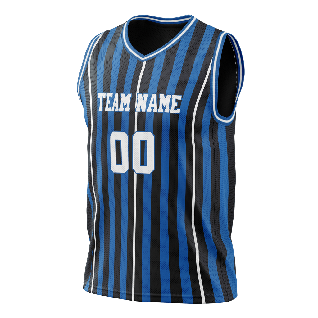Custom Team Design Black & Blue Colors Design Sports Basketball Jersey BS00DM020120