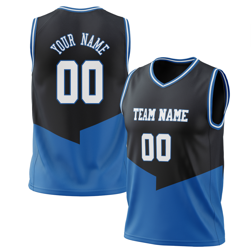 Custom Team Design Black & Blue Colors Design Sports Basketball Jersey BS00DM070120
