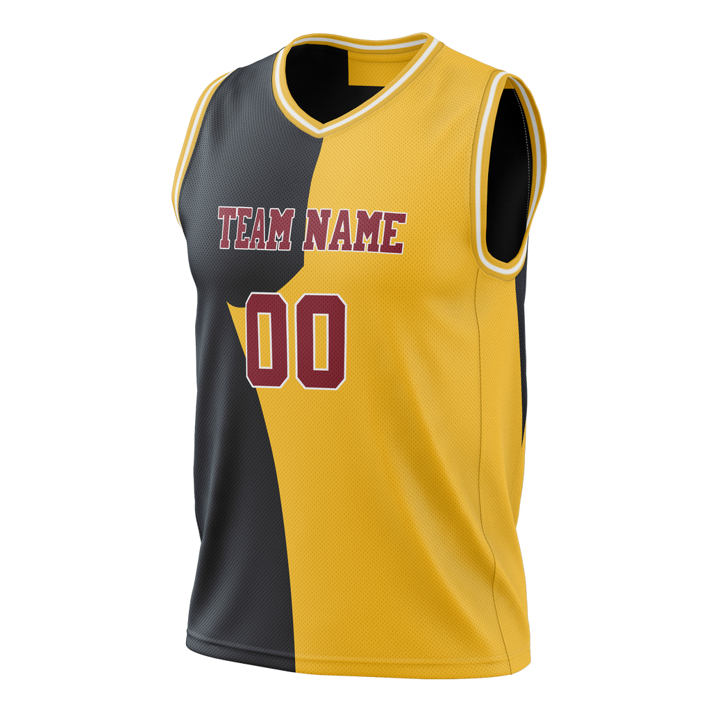 Custom Team Design Yellow & Black Colors Design Sports Basketball Jersey BS00DN051201