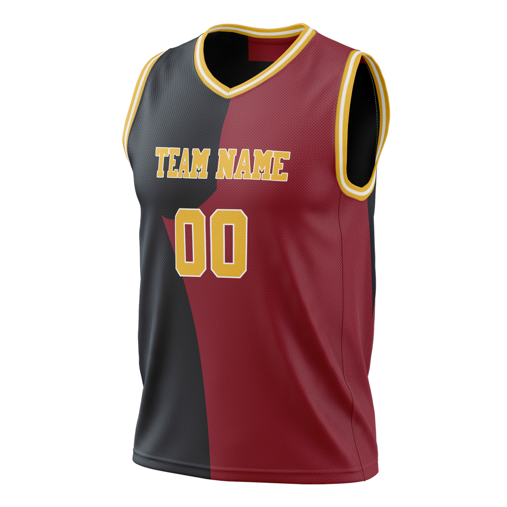 Custom Team Design Maroon & Black Colors Design Sports Basketball Jersey BS00DN080801