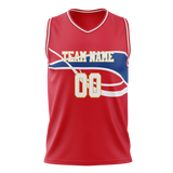 Custom Team Design Red & Blue Colors Design Sports Basketball Jersey BS00DP030920