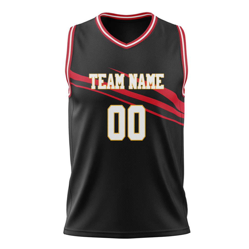 Custom Team Design Black & Red Colors Design Sports Basketball Jersey BS00DP080109