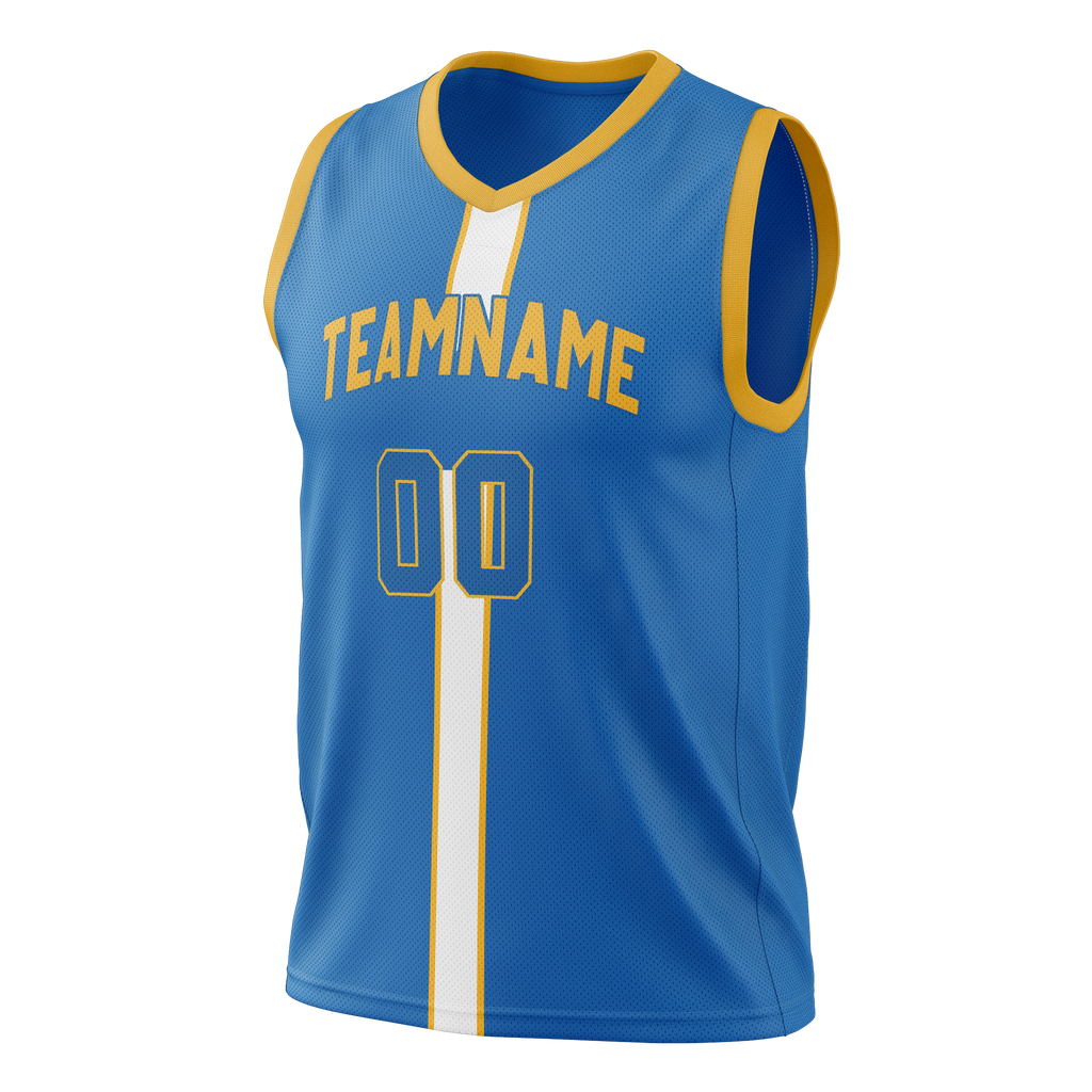Custom Team Design Blue & Gold Colors Design Sports Basketball Jersey BS00GSW022013