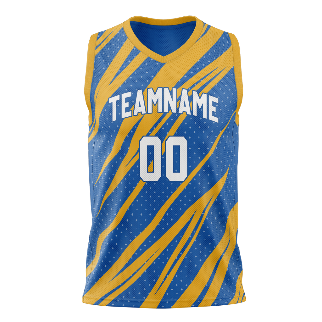 Custom Team Design Blue & Gold Colors Design Sports Basketball Jersey BS00GSW082013