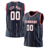 Custom Team Design Navy Blue & Red Colors Design Sports Basketball Jersey BS00HR021809