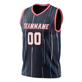 Custom Team Design Navy Blue & Red Colors Design Sports Basketball Jersey BS00HR021809