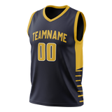Custom Team Design Dark Purple & Yellow Colors Design Sports Basketball Jersey BS00IP022212