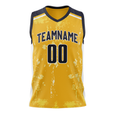 Custom Team Design Yellow & Navy Blue Colors Design Sports Basketball Jersey BS00IP071218