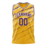 Custom Team Design Yellow & Purple Colors Design Sports Basketball Jersey BS00LAL011223