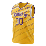 Custom Team Design Yellow & Purple Colors Design Sports Basketball Jersey BS00LAL011223