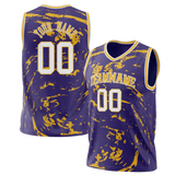 Custom Team Design Purple & Yellow Colors Design Sports Basketball Jersey BS00LAL032312