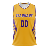 Custom Team Design Yellow & Purple Colors Design Sports Basketball Jersey BS00LAL071223