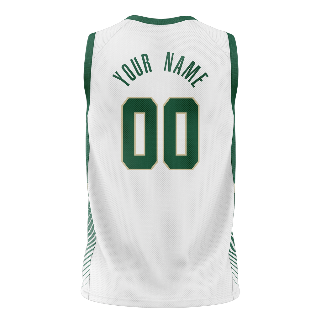 Custom Team Design White & Kelly Green Colors Design Sports Basketball Jersey BS00MB010215