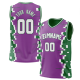 Custom Team Design Light Purple & Kelly Green Colors Design Sports Basketball Jersey BS00MB052415