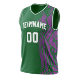 Custom Team Design Kelly Green & Light Purple Colors Design Sports Basketball Jersey BS00MB101524