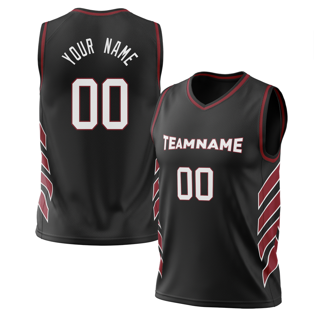 Custom Team Design Black & Maroon Colors Design Sports Basketball Jersey BS00MH020108