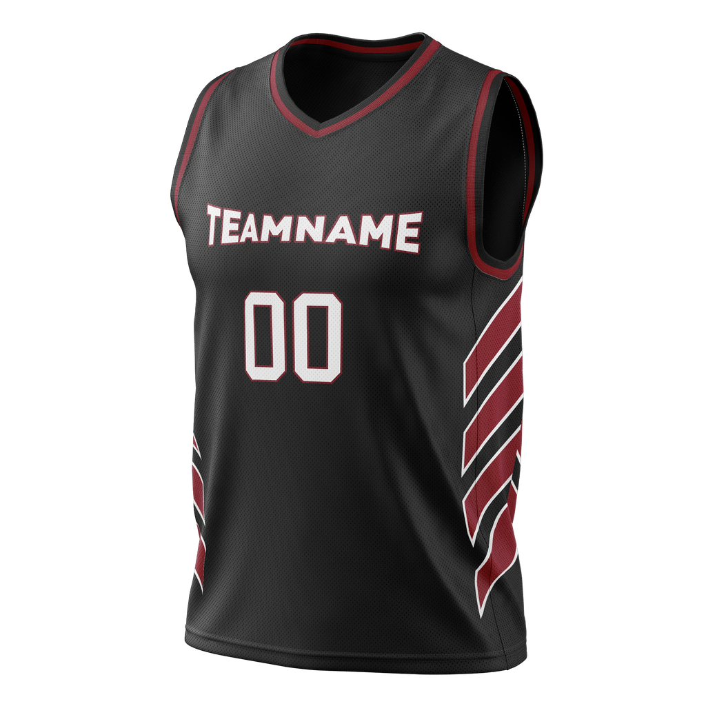 Custom Team Design Black & Maroon Colors Design Sports Basketball Jersey BS00MH020108