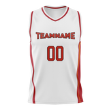 Custom Team Design White & Red Colors Design Sports Basketball Jersey BS00MH030209