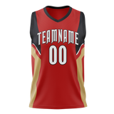 Custom Team Design Red & Cream Colors Design Sports Basketball Jersey BS00NOP010905