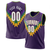Custom Team Design Dark Purple & Gold Colors Design Sports Basketball Jersey BS00NOP022213