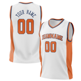 Custom Team Design White & Orange Colors Design Sports Basketball Jersey BS00NYK040210