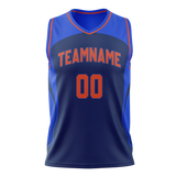 Custom Team Design Navy Blue & Royal Blue Colors Design Sports Basketball Jersey BS00OCT041819