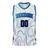 Custom Team Design White & Blue Colors Design Sports Basketball Jersey BS00OM100220