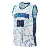 Custom Team Design White & Blue Colors Design Sports Basketball Jersey BS00OM100220