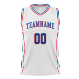 Custom Team Design White & Blue Colors Design Sports Basketball Jersey BS00P7010220