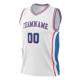 Custom Team Design White & Blue Colors Design Sports Basketball Jersey BS00P7010220