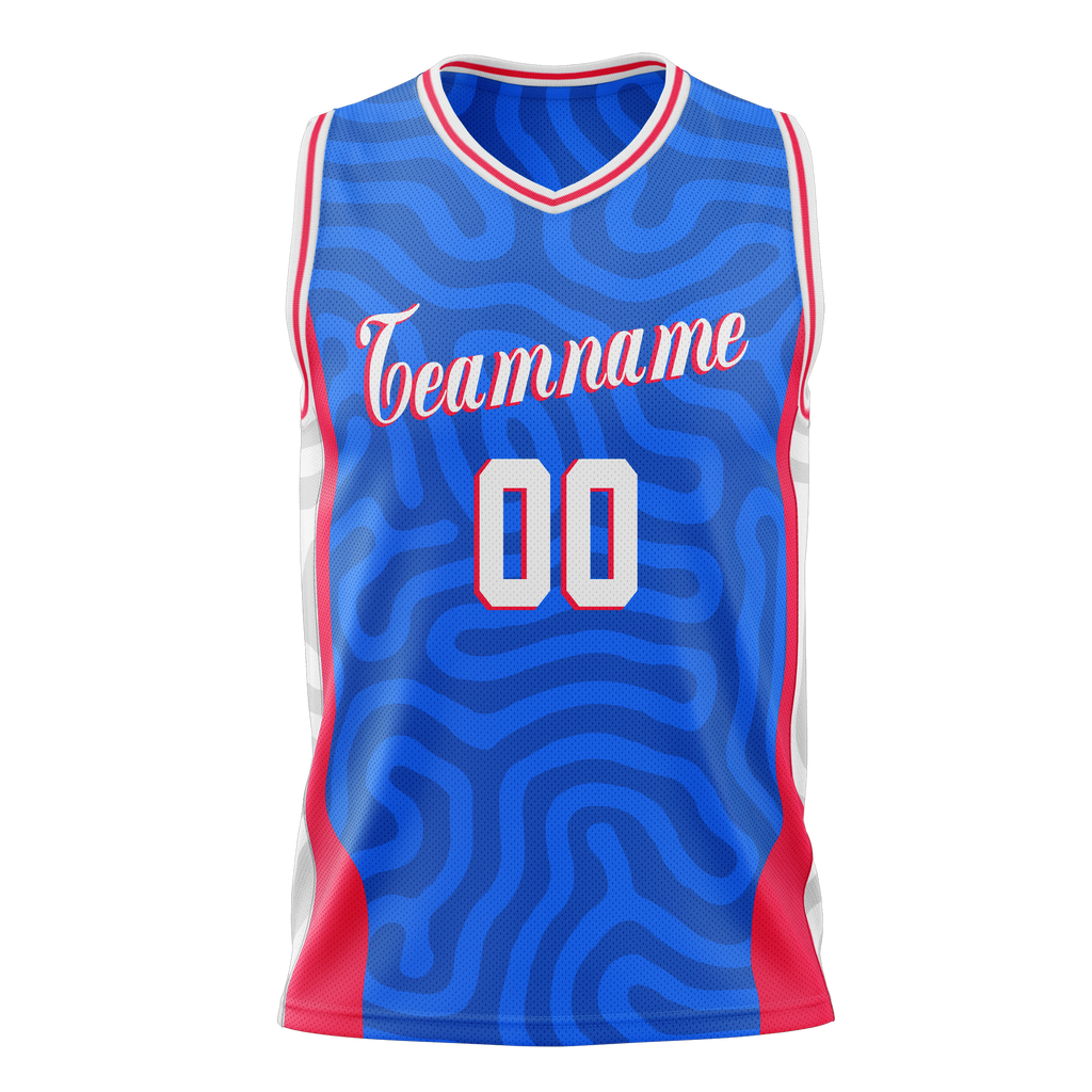 Custom Team Design Blue & Red Colors Design Sports Basketball Jersey BS00P7092009