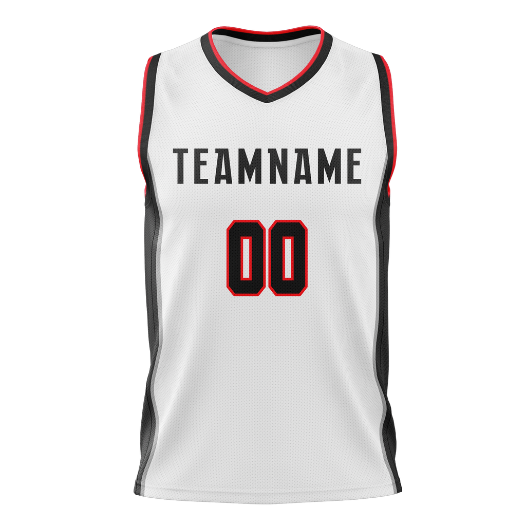 Custom Team Design White & Red Colors Design Sports Basketball Jersey BS00PTB080209