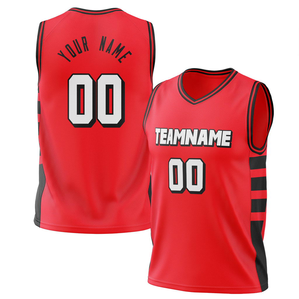 Custom Team Design Red & Black Colors Design Sports Basketball Jersey BS00PTB100901