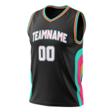 Custom Team Design Black & Teal Colors Design Sports Basketball Jersey BS00SAS040117