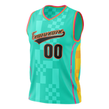 Custom Team Design Teal & Yellow Colors Design Sports Basketball Jersey BS00SAS061712
