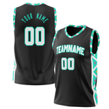 Custom Team Design Black & Teal Colors Design Sports Basketball Jersey BS00SAS080117