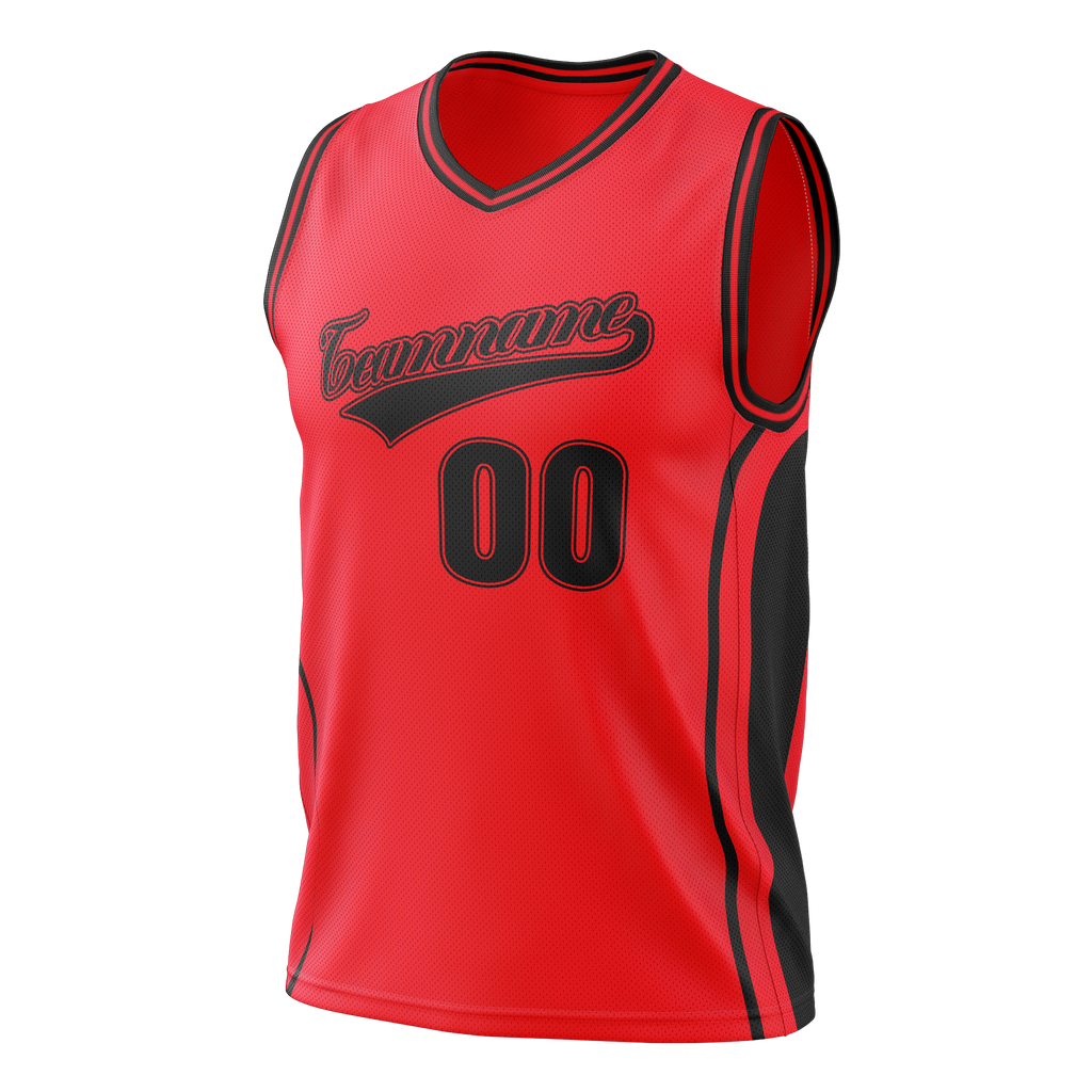 Custom Team Design Red & Black Colors Design Sports Basketball Jersey BS00TR010901