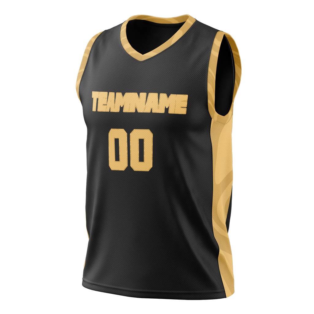 Custom Team Design Black & Cream Colors Design Sports Basketball Jersey BS00TR040105